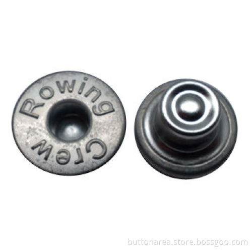 Brass jeans button with double nails